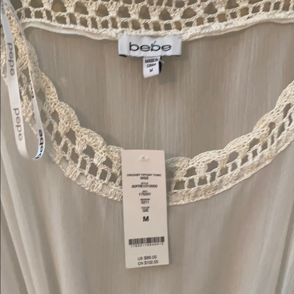 NWT BEBE Swimsuit Coverup Crochet Tiffany Tunic - Picture 2 of 2